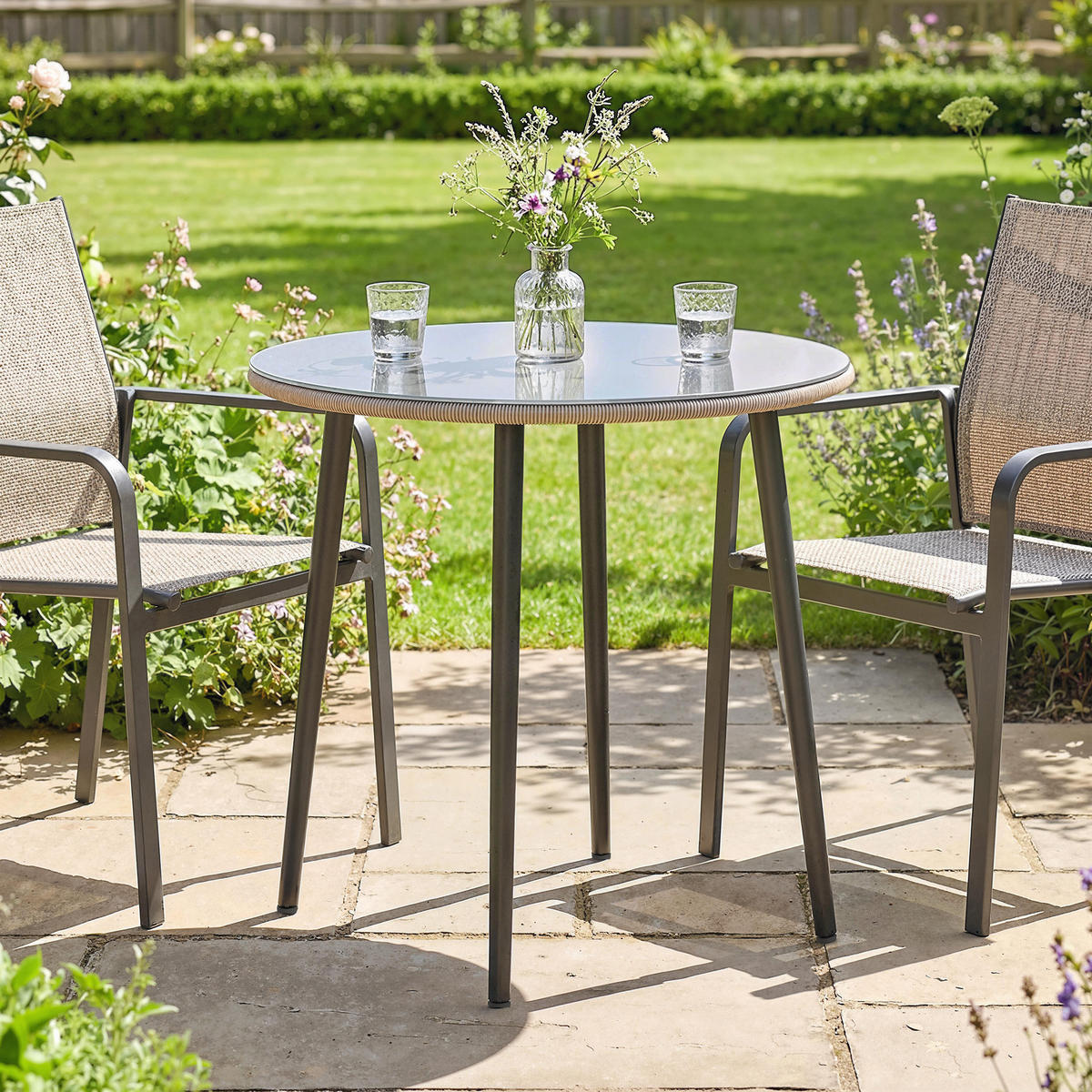 GARTENTISCH Grau 80.0/80.0/74.0cm - Grau, Metall (80/80/74cm)