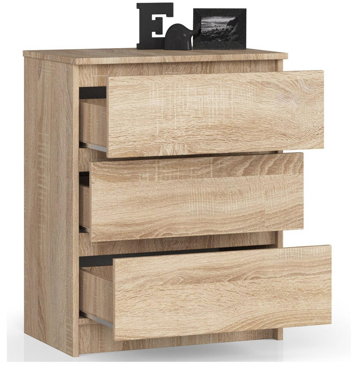 KOMMODE Sonoma Eiche 60x40x77 cm - Sonoma Eiche, Holzwerkstoff (60/77/40cm) - Akord