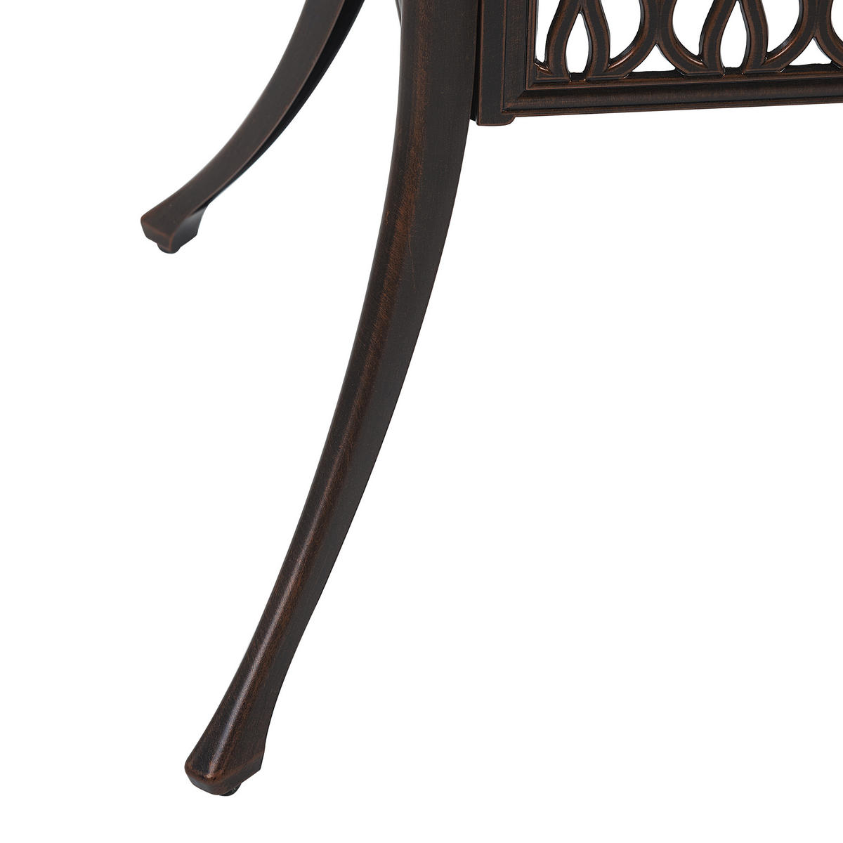 GARTENTISCH Metall Dunkelbraun Ancona - Braun, Metall (90/90/72cm) - Beliani