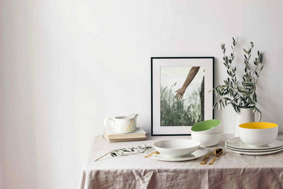 EINSTEIGER-SET Liberty Meadow Grasses Curry gelb 8-tlg. - Gelb, Keramik (2/2/2cm) - Seltmann Weiden