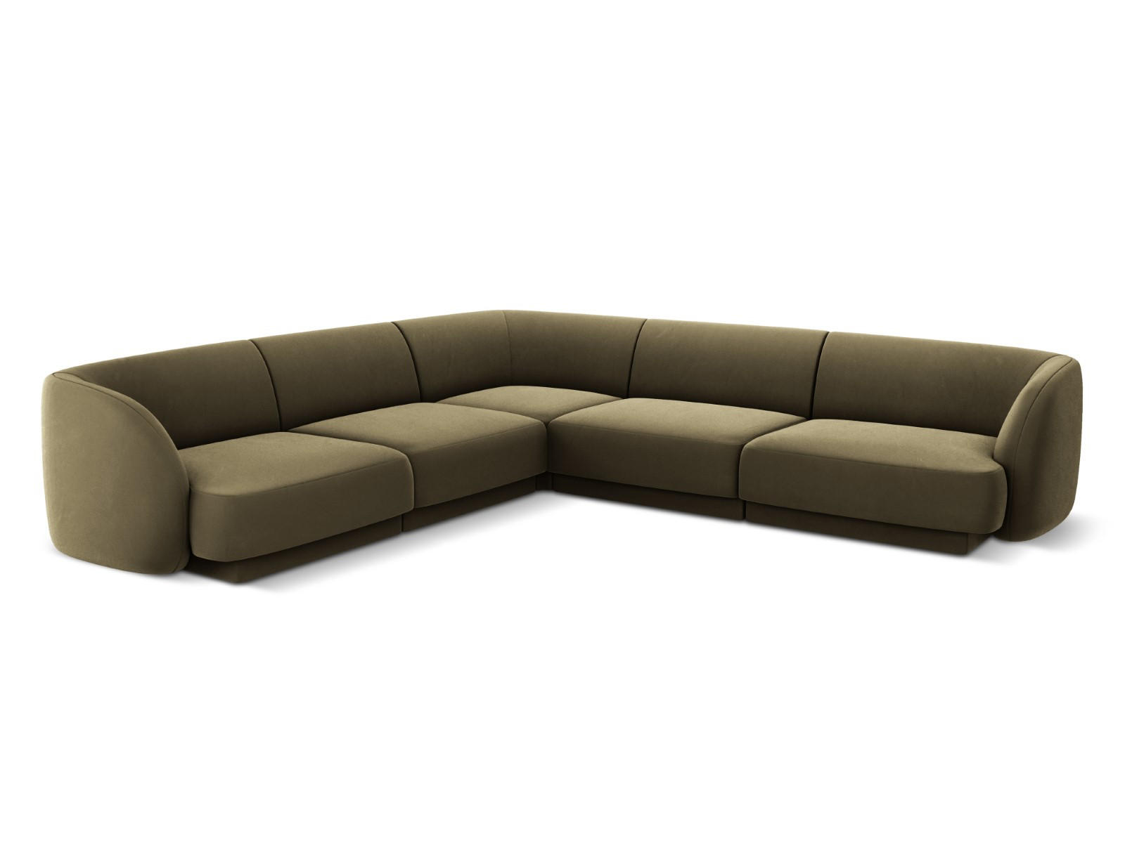 WENDBARES-ECKSOFA Miley aus Samt grün 5 Sitzplätze - Grün, Textil (255/255cm) - Micadoni
