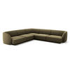 WENDBARES-ECKSOFA Miley aus Samt grün 5 Sitzplätze - Grün, Textil (255/255cm) - Micadoni