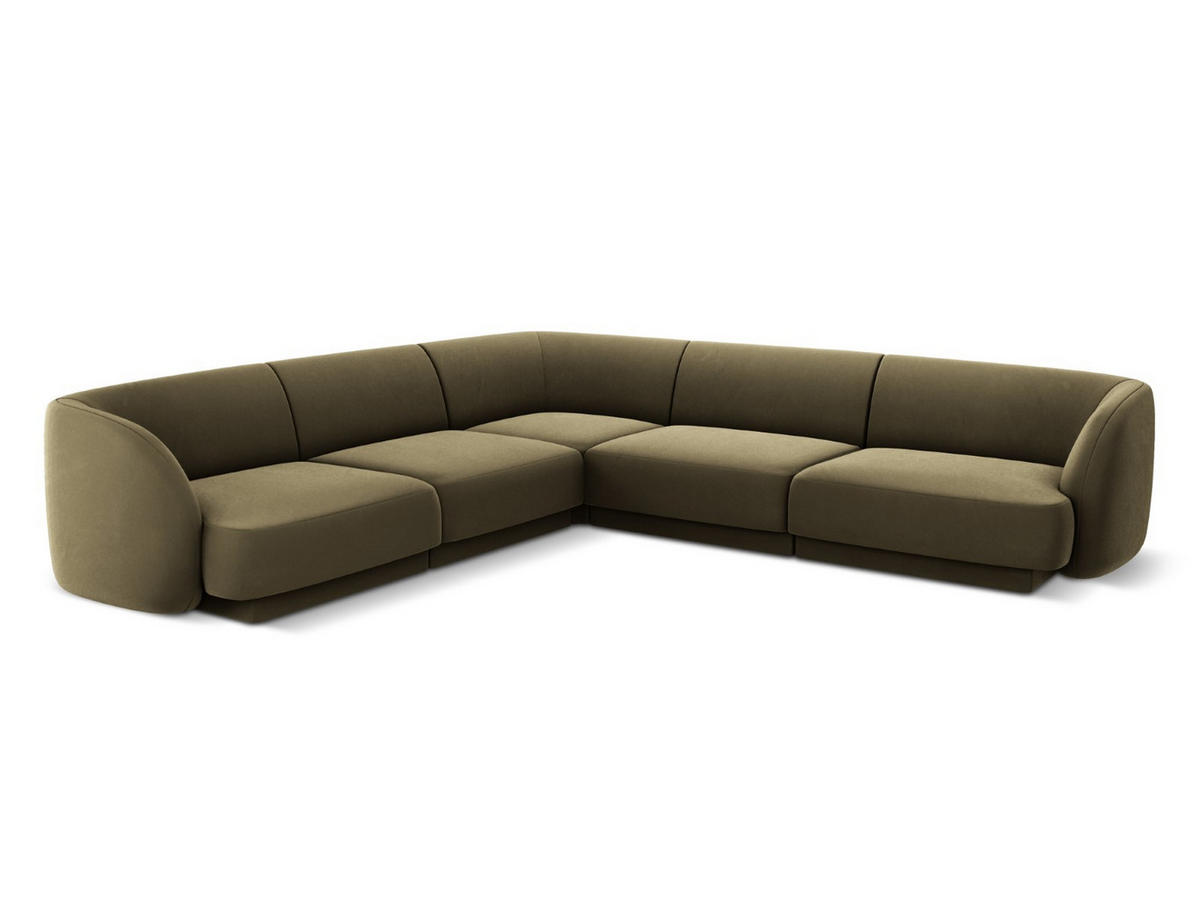 WENDBARES-ECKSOFA Miley aus Samt grün 5 Sitzplätze - Grün, Textil (255/255cm) - Micadoni