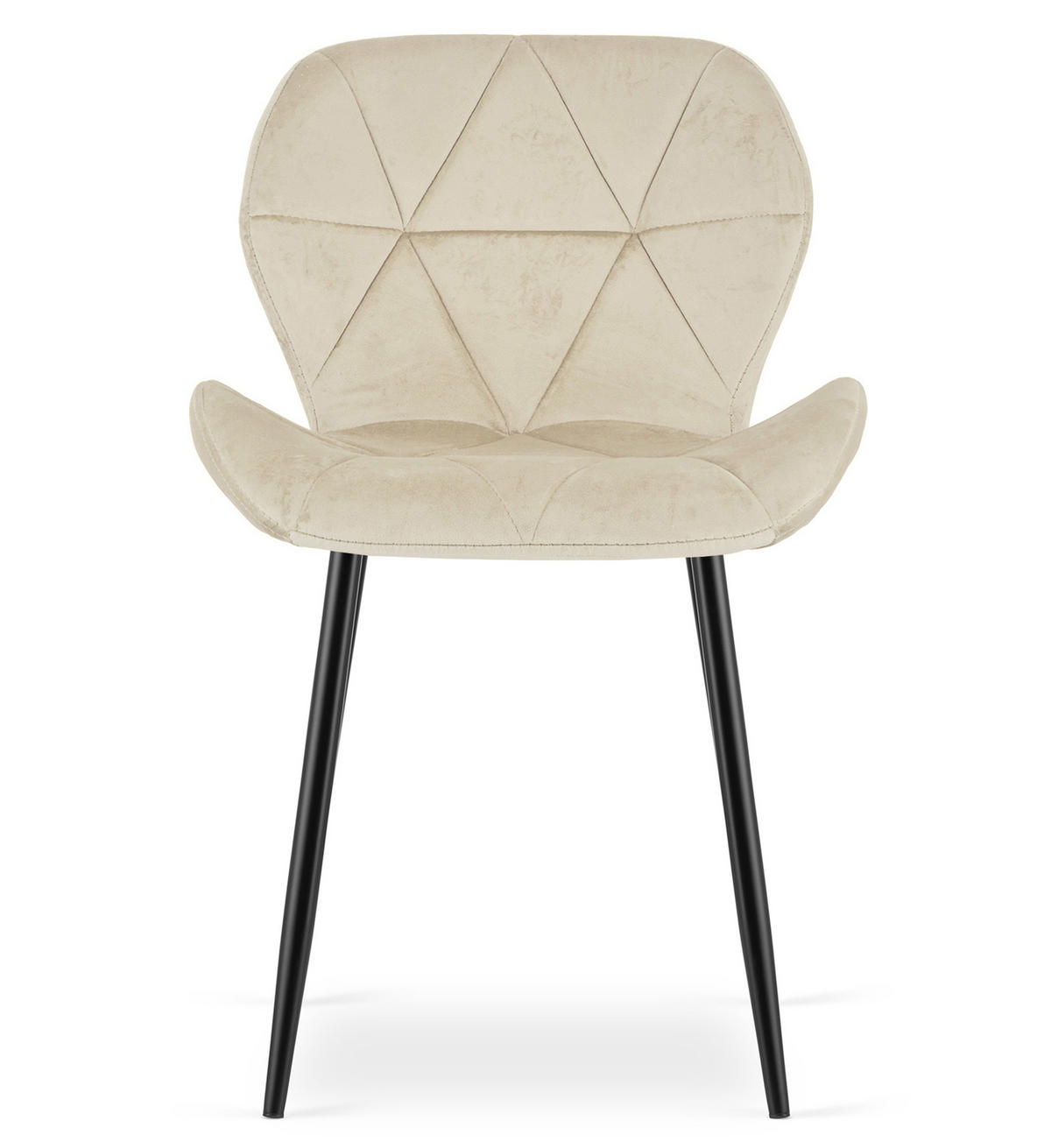 STUHL Beige 46x53 cm MANGO Samtbezug 4 Stück - Beige, Kunststoff (46/49/53cm)