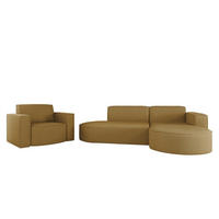SOFASET Palma In Scala - Gelb, Holzwerkstoff/Textil (236/78/165cm) - Fun Möbel