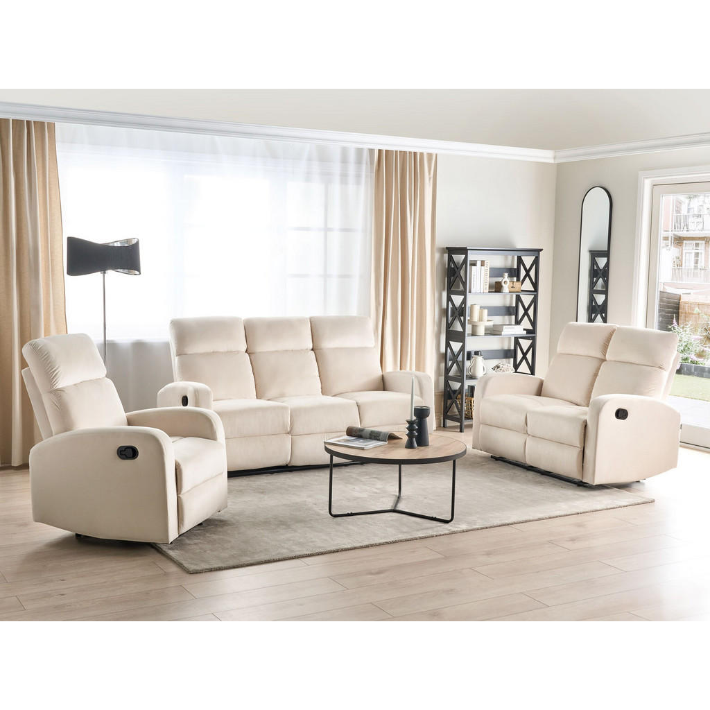 Thumbnail - Beliani 6-Sitzer-Sofa, Weiß, Textil, 73x73x180 cm, Wohnzimmer, Sofas & Couches, Sitzgarnituren