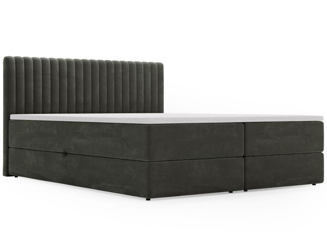 BOXBETT Marbella 160x200 Dunkelgrau - Dunkelgrau, Holz/Textil (160/200cm) - Graingold