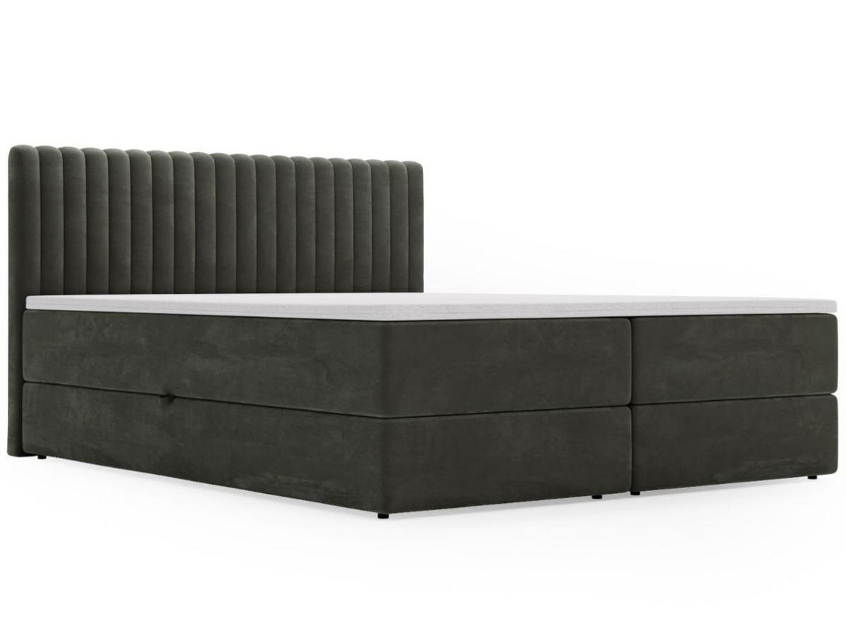 BOXBETT Marbella 160x200 Dunkelgrau - Dunkelgrau, Holz/Textil (160/200cm) - Graingold