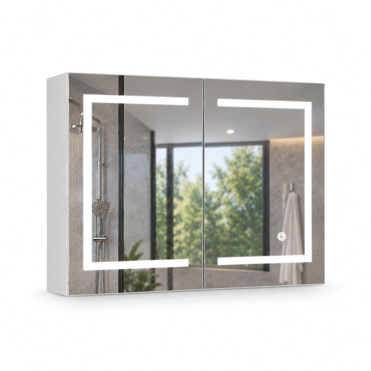 Joyfair Spiegelschrank Weiß 80x60x13.5 cm