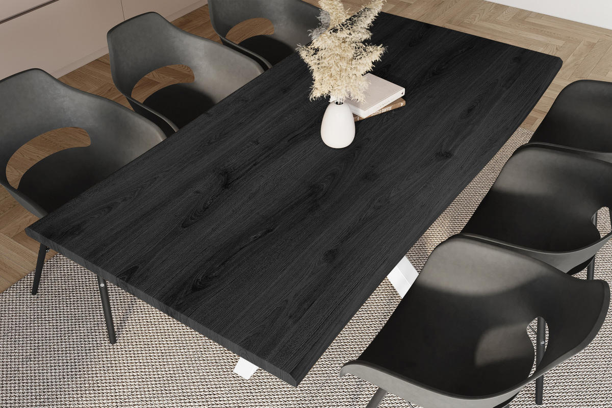 ESSTISCH JULIUS SPIDER - Nussbaumfarben, Holz (100/220/77cm) - SAM