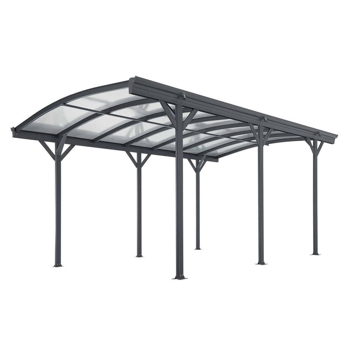 CARPORT mit Bogendach 5x3 m dunkelgrau - Dunkelgrau, Metall (302/233/505cm) - Juskys