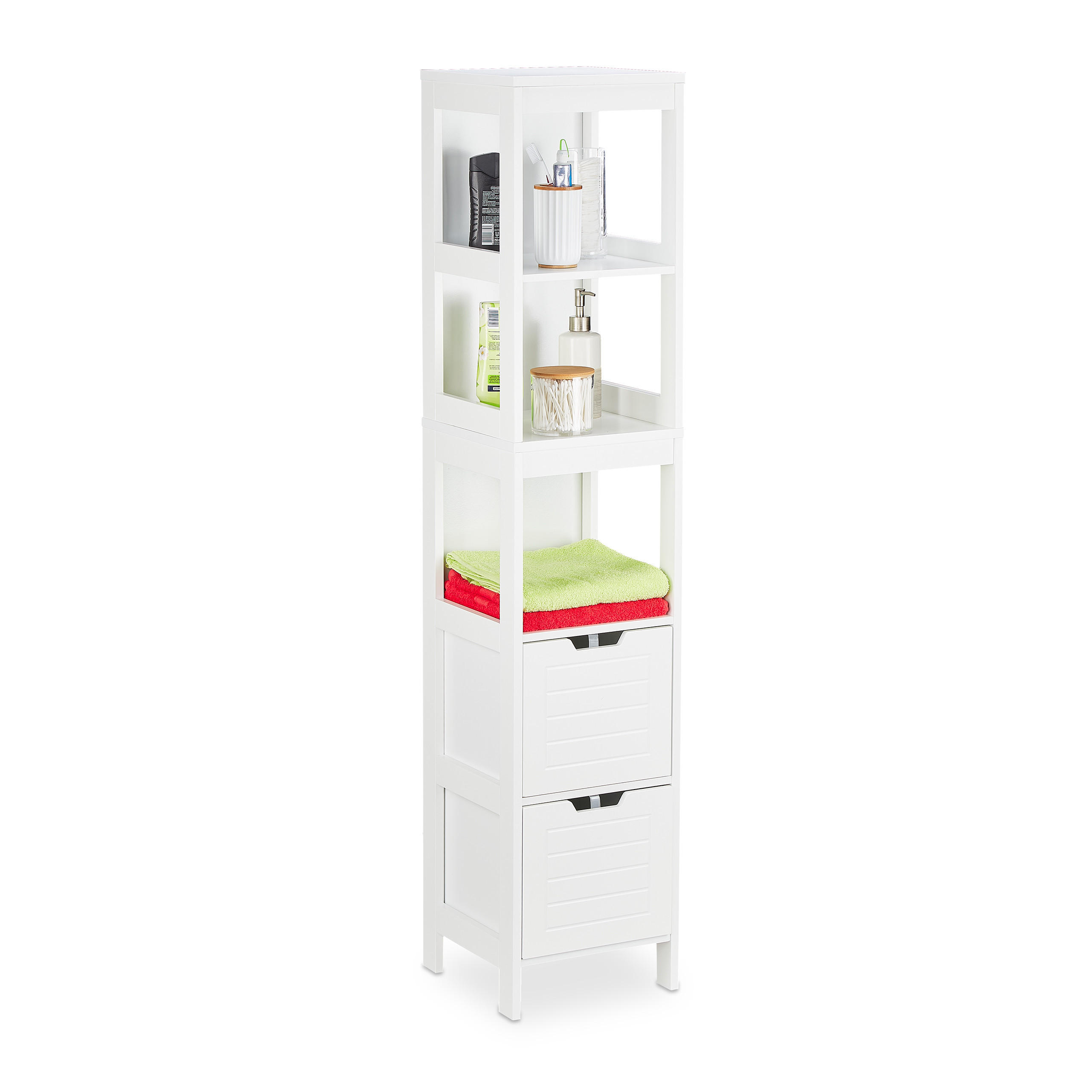 SKÅP Vitt badrum MDF 2 lådor 144 cm 144/30/30 cm