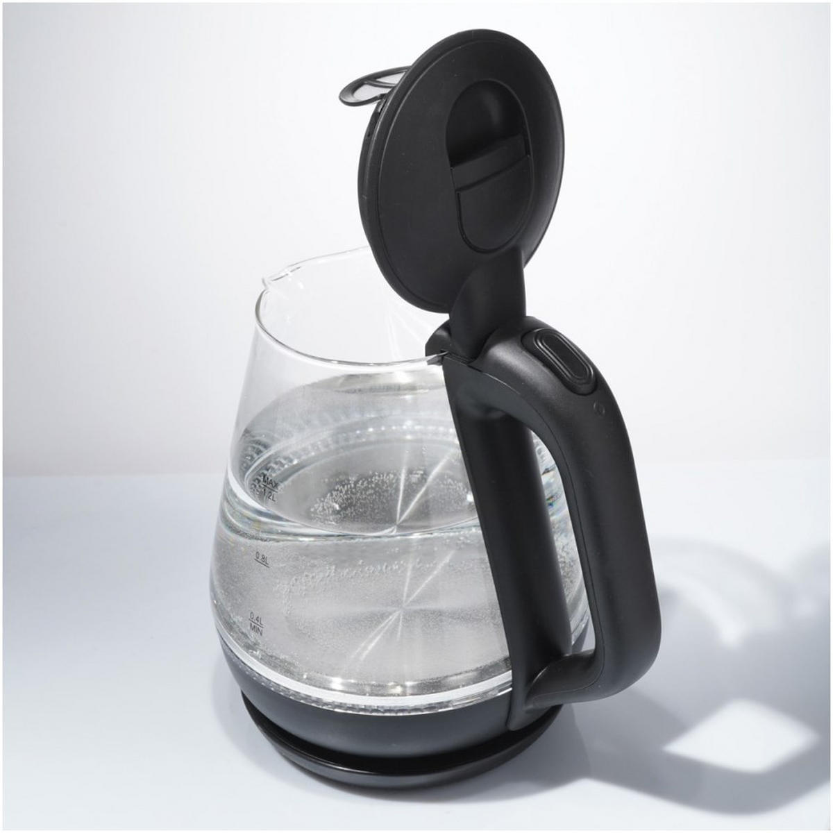 WASSERKOCHER ELEKTRISCH Schwarz 18/18/21 cm TS2708 - Schwarz, Glas (18/21/18cm) - Tiross 