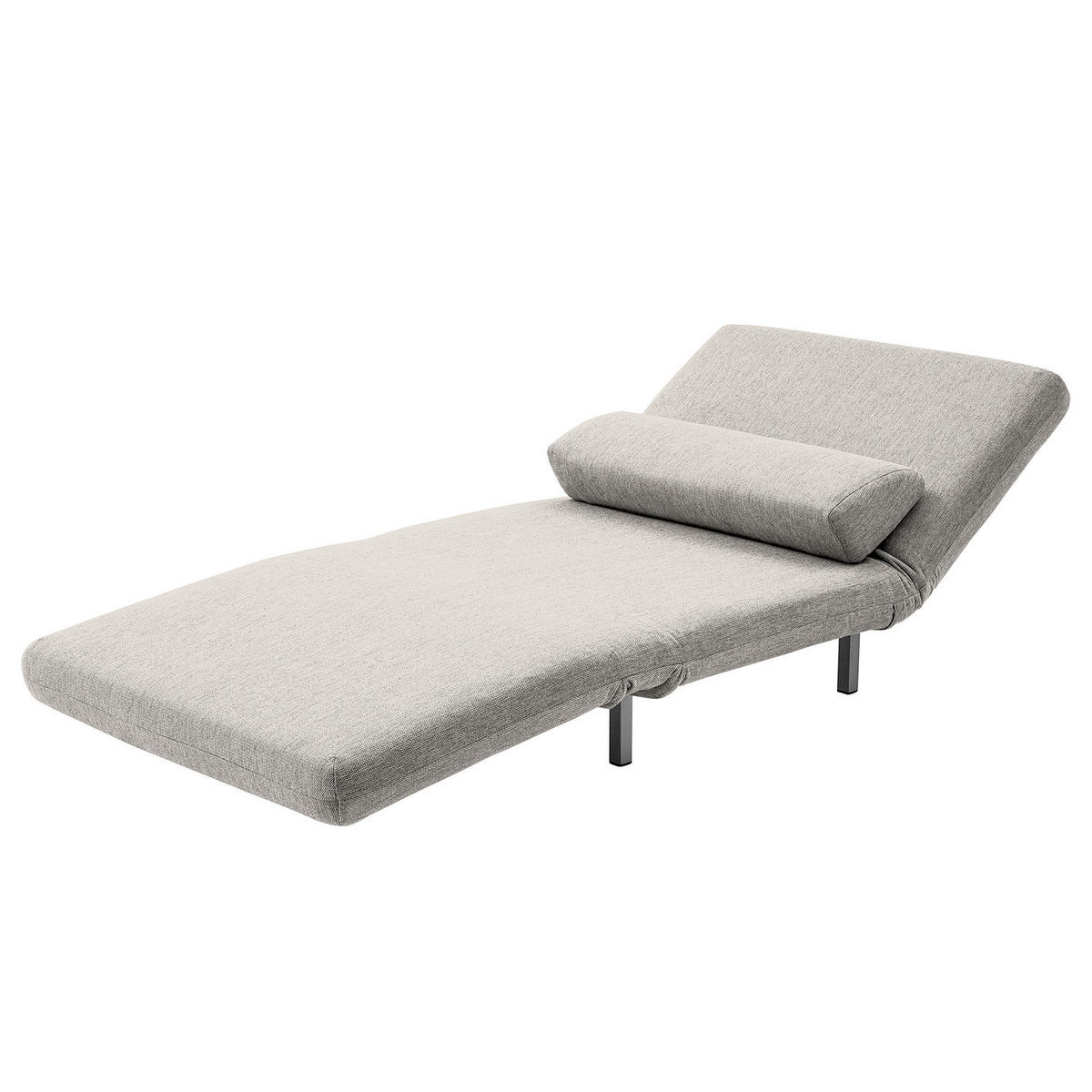 SCHLAFSESSEL - Silberfarben/Hellgrau, Textil/Metall (92/78/85cm) - home24