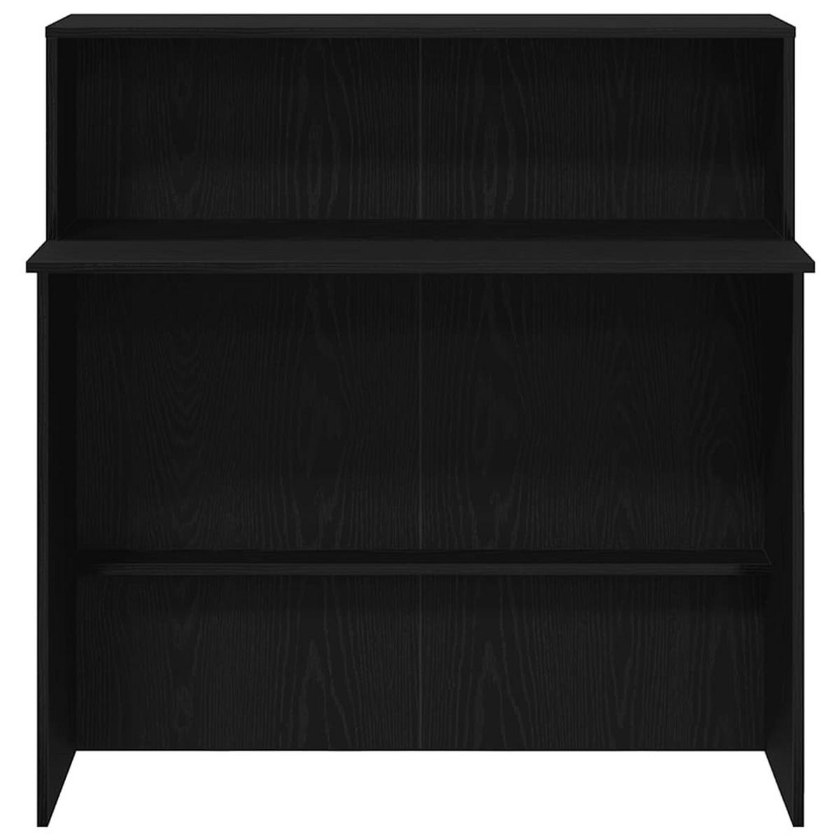 EMPFANGSTHEKE mit 2 Tischplatte 100/50/103,5 cm aus Holzwerkstoff Schwarz - Schwarz, Holz (50/100/103.5cm) - vidaXL