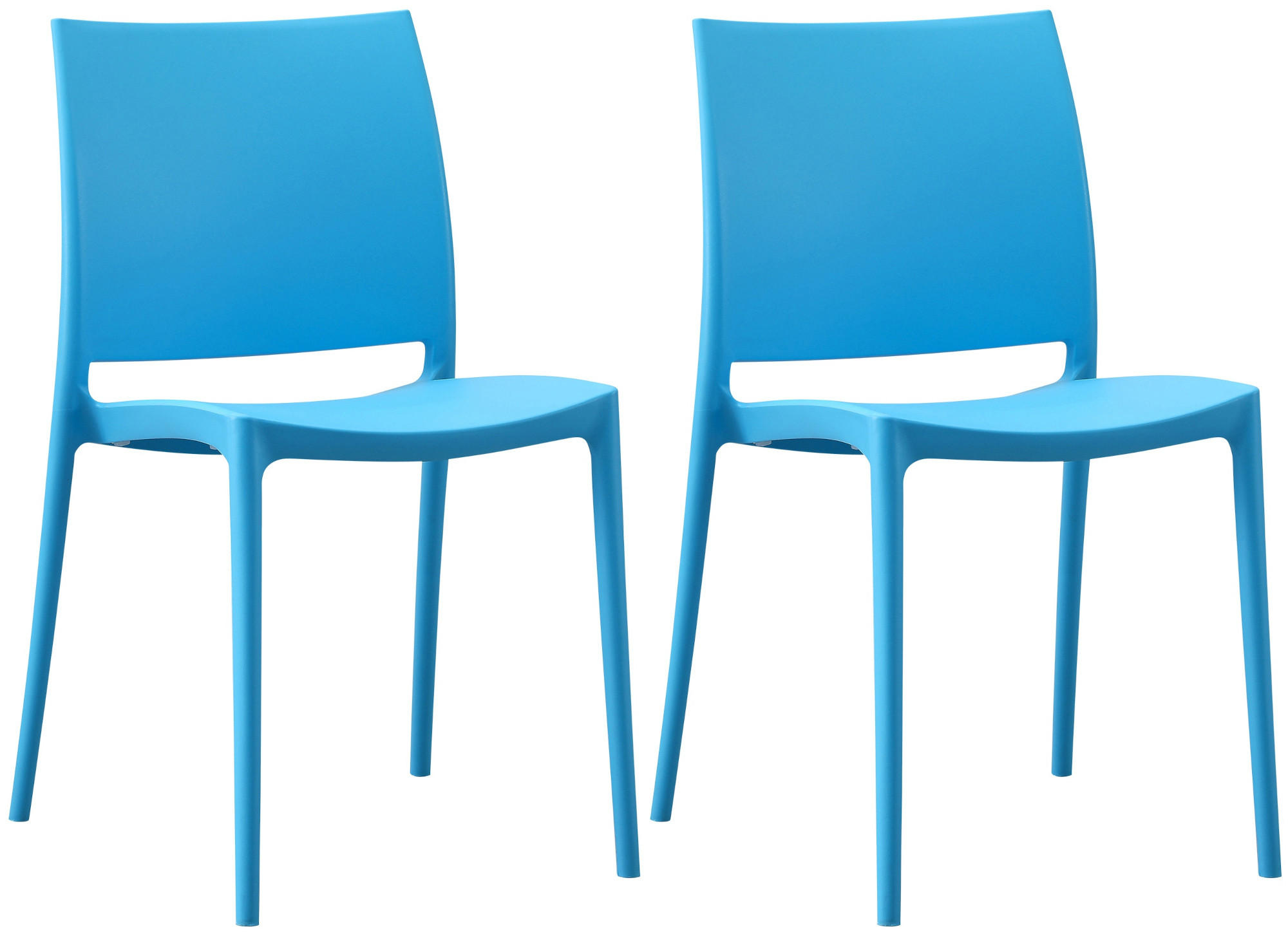 GARTENSTUHL 2er Set Kunststoff Blau - Blau, Kunststoff (42/81/49cm) - CLP