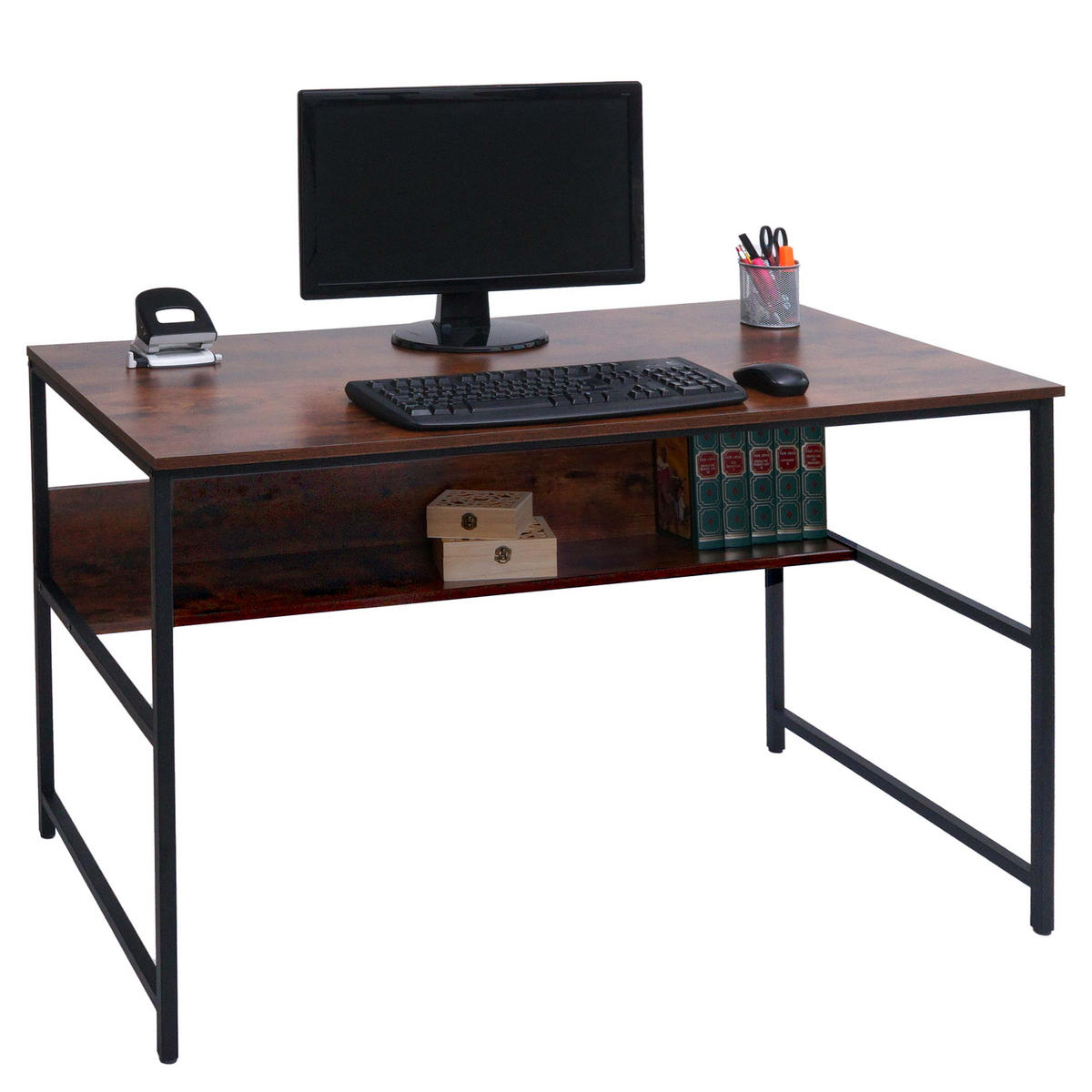 SCHREIBTISCH rechteckig Dunkelbraun - Dunkelbraun, Metall (60/120/78cm) - MCW