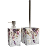 BADEZIMMER Set Federn - Lila, Kunststoff (7/17/7cm) - Sanilo