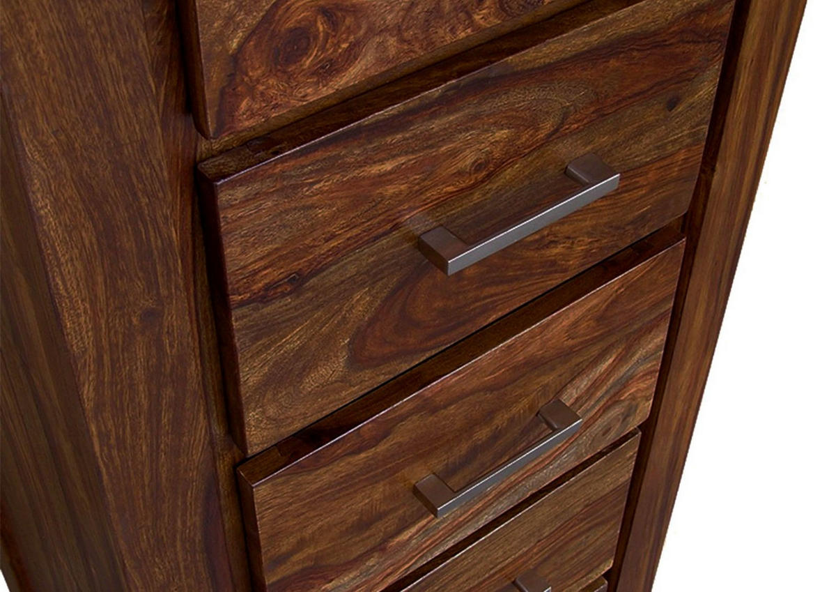 KOMMODE Sheesham 50x40x120 braun lackiert METRO LIFE #120 - Braun, Holz (50/120/40cm) - Massivmoebel24