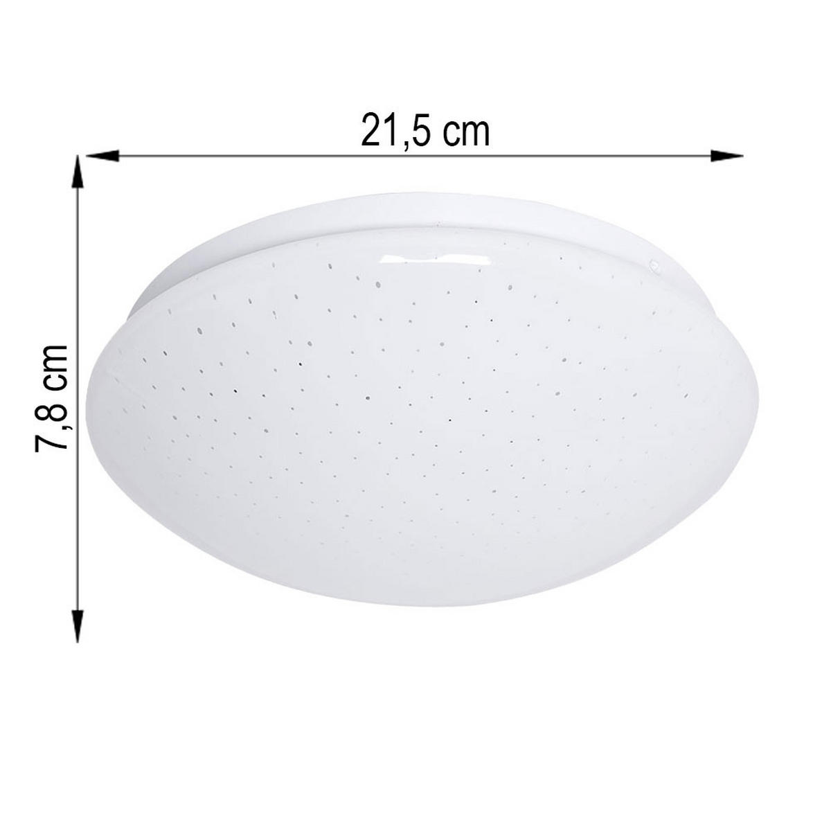 LED DECKENLEUCHTE Weiß Sterneneffekt - Weiß, Metall (21.5/7.8/7.8cm)