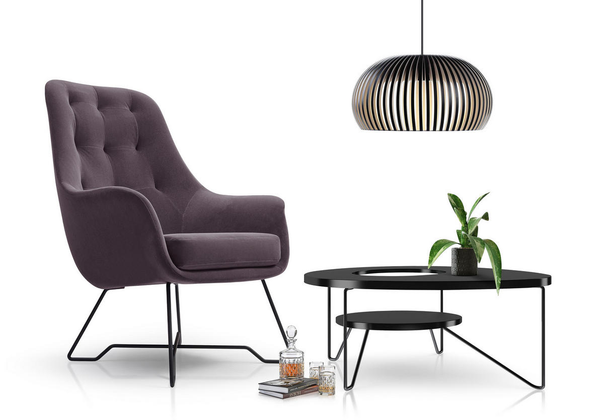 SESSEL SEDUTA, Modern Polstersessel Loungesessel, Velours-Stoff Grau - Grau, Holz/Metall (72.5/101.5/83cm) - MASSENO