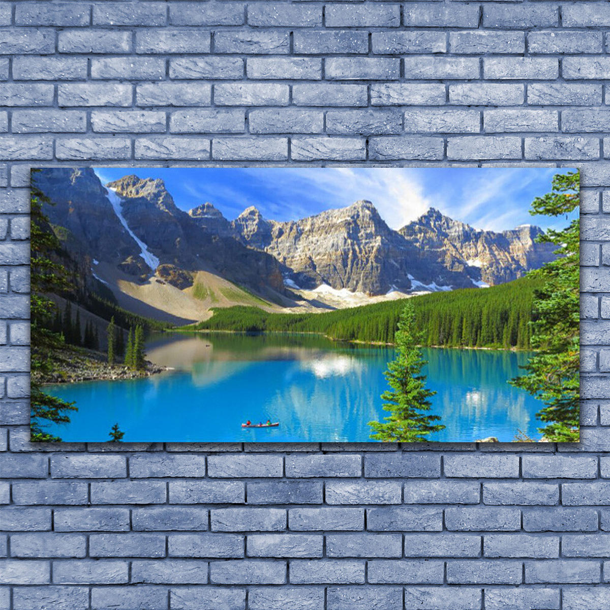 LEINWANDBILD 140x70 cm Berglandschaft - Blau/Hellblau, Textil (140/4cm) - TULUP