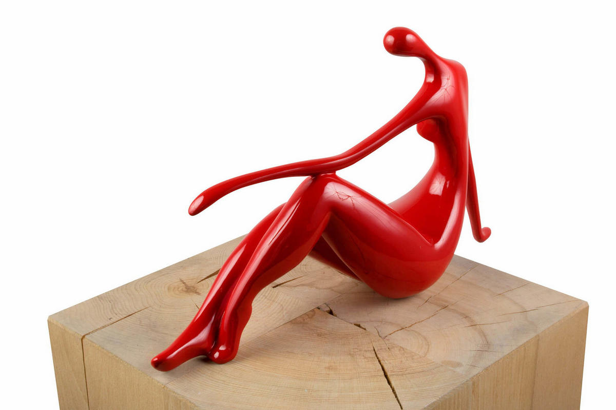 SKULPTUR Rot 36/22 cm - Rot, Stein (0.9/22/10cm) - KUNSTLOFT