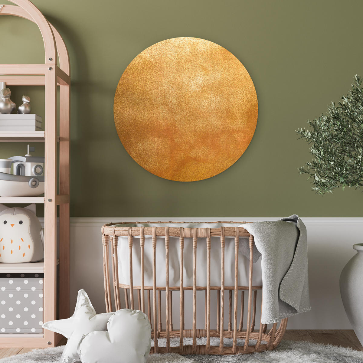 WANDBILD Eisen - Rost - Gold - Metall - Luxus Wanddeko Schlafzimmer 60x60 cm - Goldfarben, Kunststoff (60/60cm) - MuchoWow