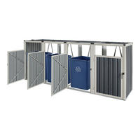 MÜLLTONNENBOX Tarbek - Anthrazit, Metall (292/121/82cm) - pro.tec