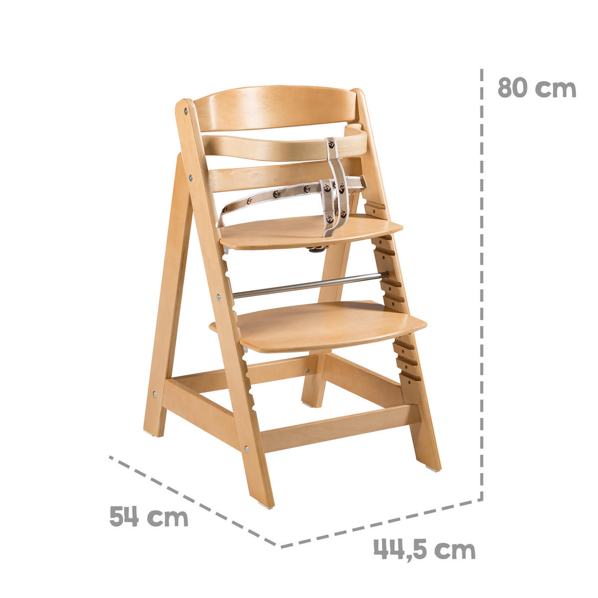 KINDERHOCHSTUHL - Sit Up CLICK - natur lackiert - Naturfarben, Holzwerkstoff (44.5/80/54cm) - Roba