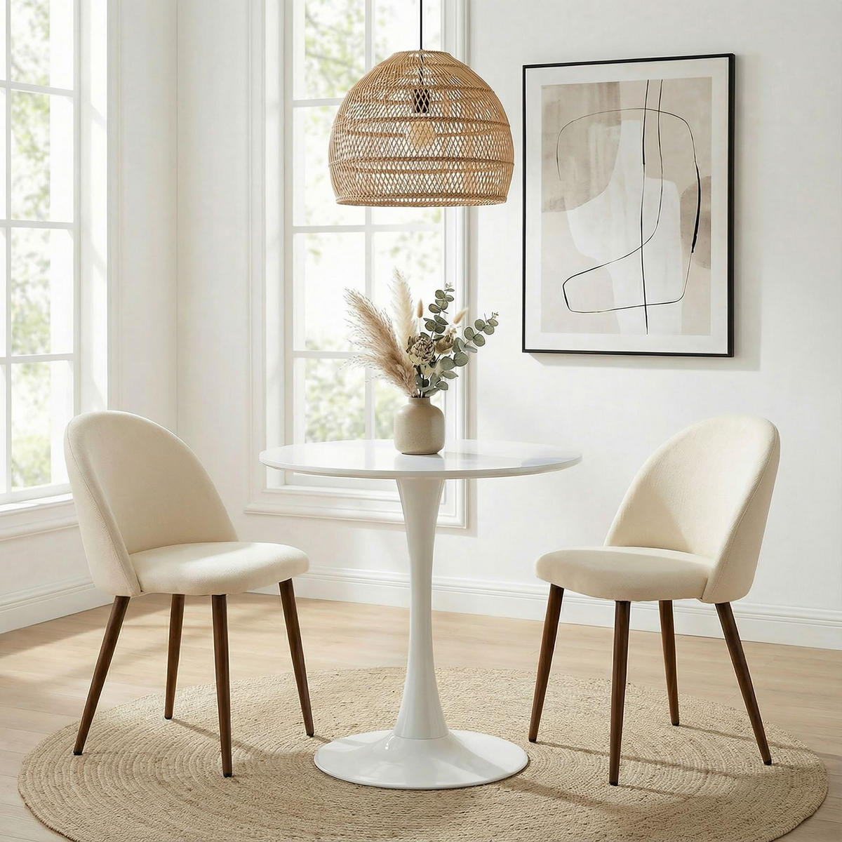 ESSGRUPPE LOIRE NAVIA 3er Set weiß - Weiß, Holzwerkstoff - IDIMEX