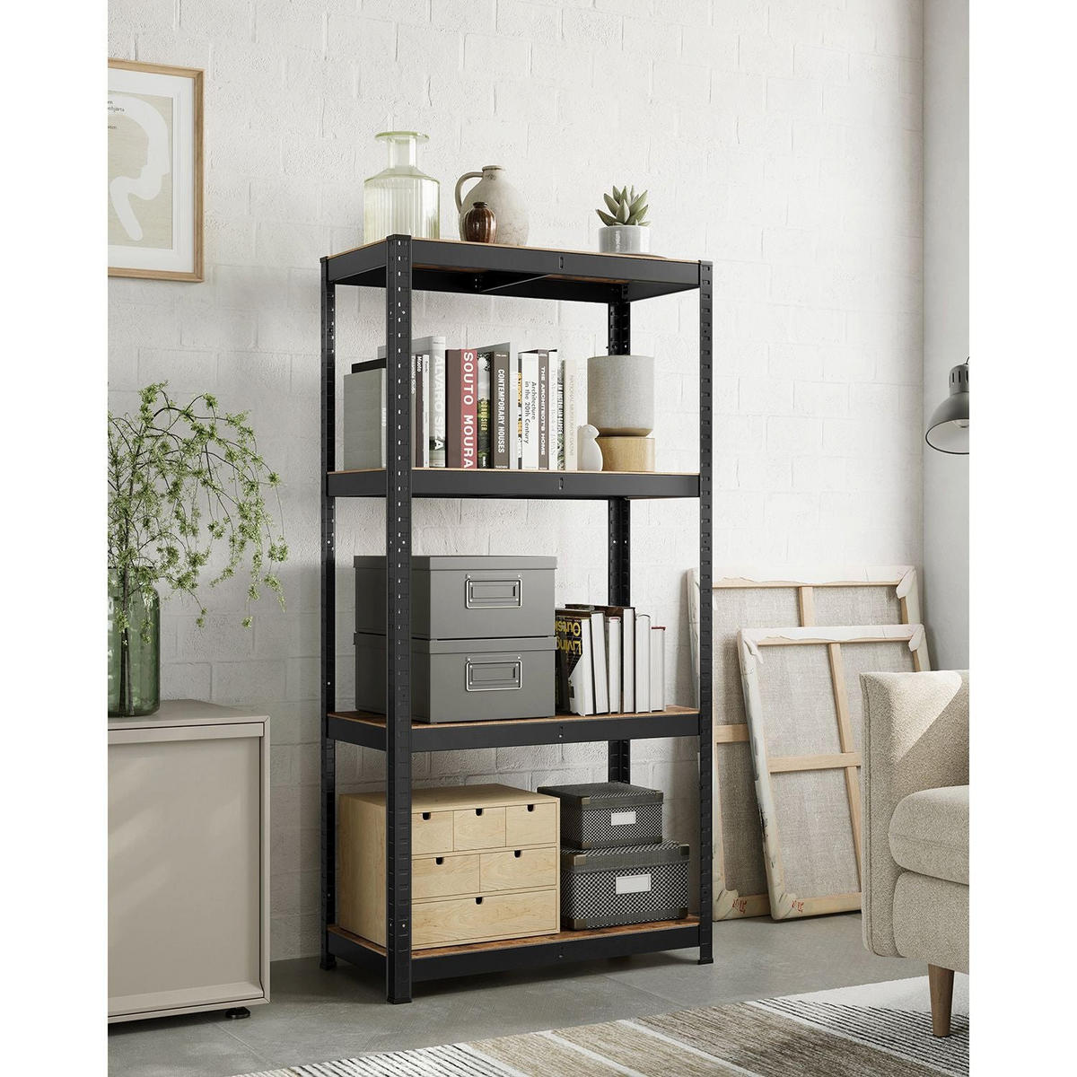 SCHWERLASTREGALE OUAGADOUGOU - Braun, Holzwerkstoff (80/160/40cm) - Hansiro