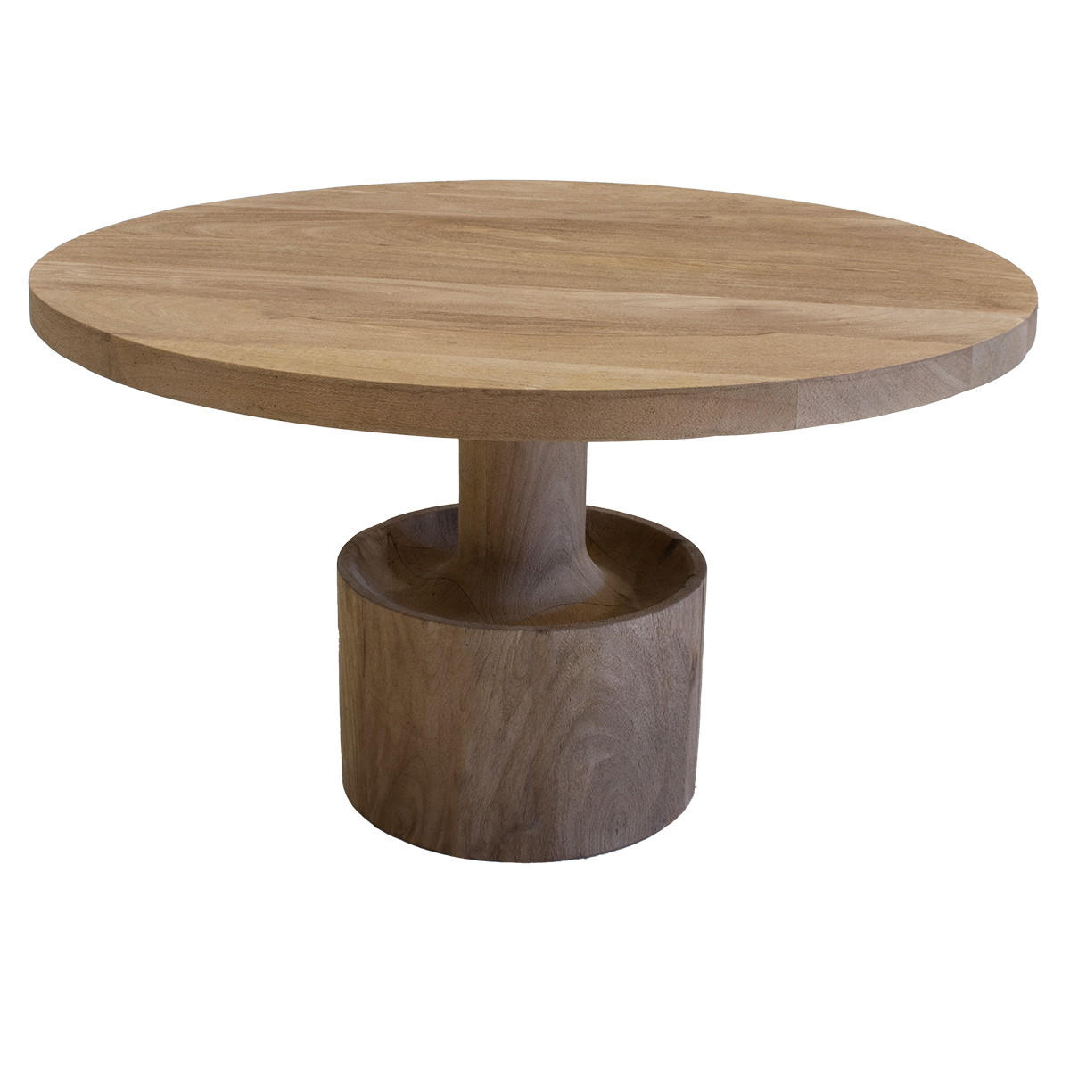 COUCHTISCH Rund aus Mangoholz, natur - Braun, Holz (70/70/39cm) - Giga Meubel