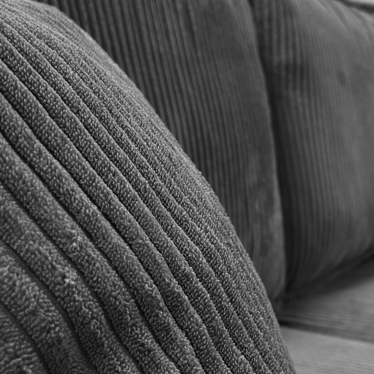 ECKSOFA Gepolstertes CARLO XL Cord mit Schlaffunktion und Bettkasten, Poso 60 - Grau, Textil (277/143cm) - Lookway