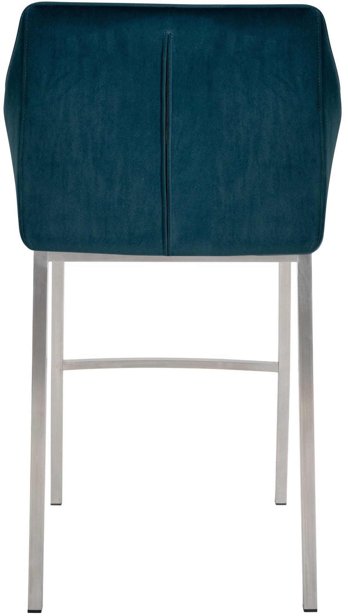 BARHOCKER 2er Set Samt Grün - Edelstahlfarben/Grün, Textil (64/110/48cm) - CLP