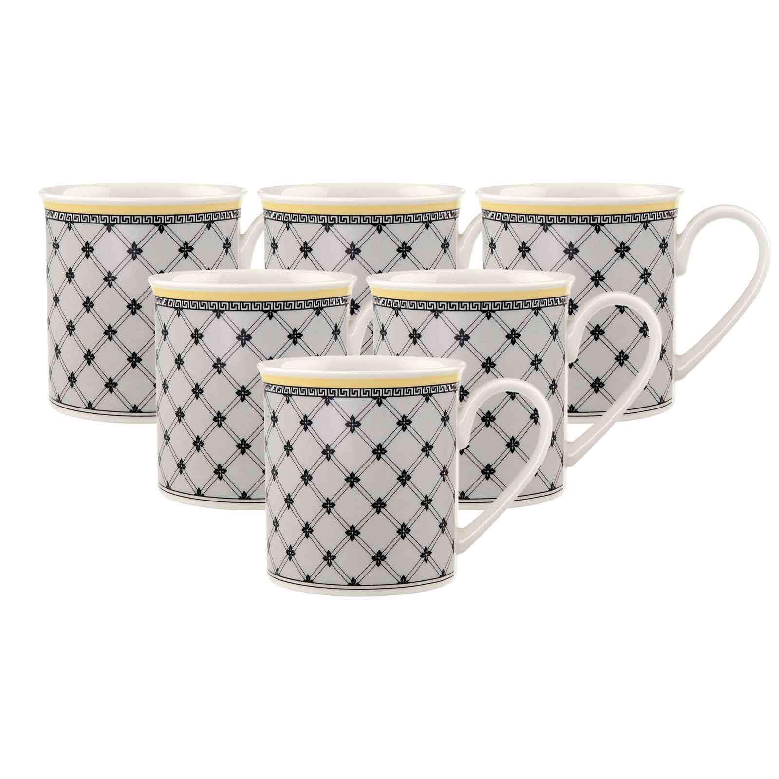 KAFFEEBECHER Audun Promenade weiß-grau-gelb 300 ml 6er Set - Gelb/Weiß, Keramik (0.3L) - Villeroy & Boch