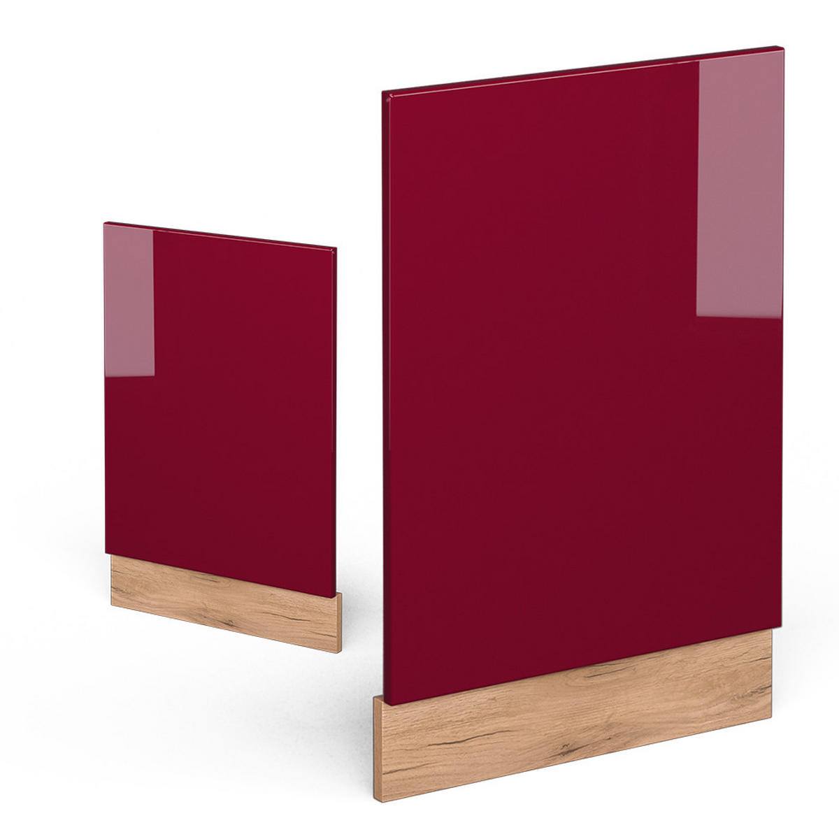 FRONTBLENDE R-Line Rot 60 cm ohne AP - Honigeiche/Eiche Wotan, Holzwerkstoff (45/57.2/1.6cm) - Vicco