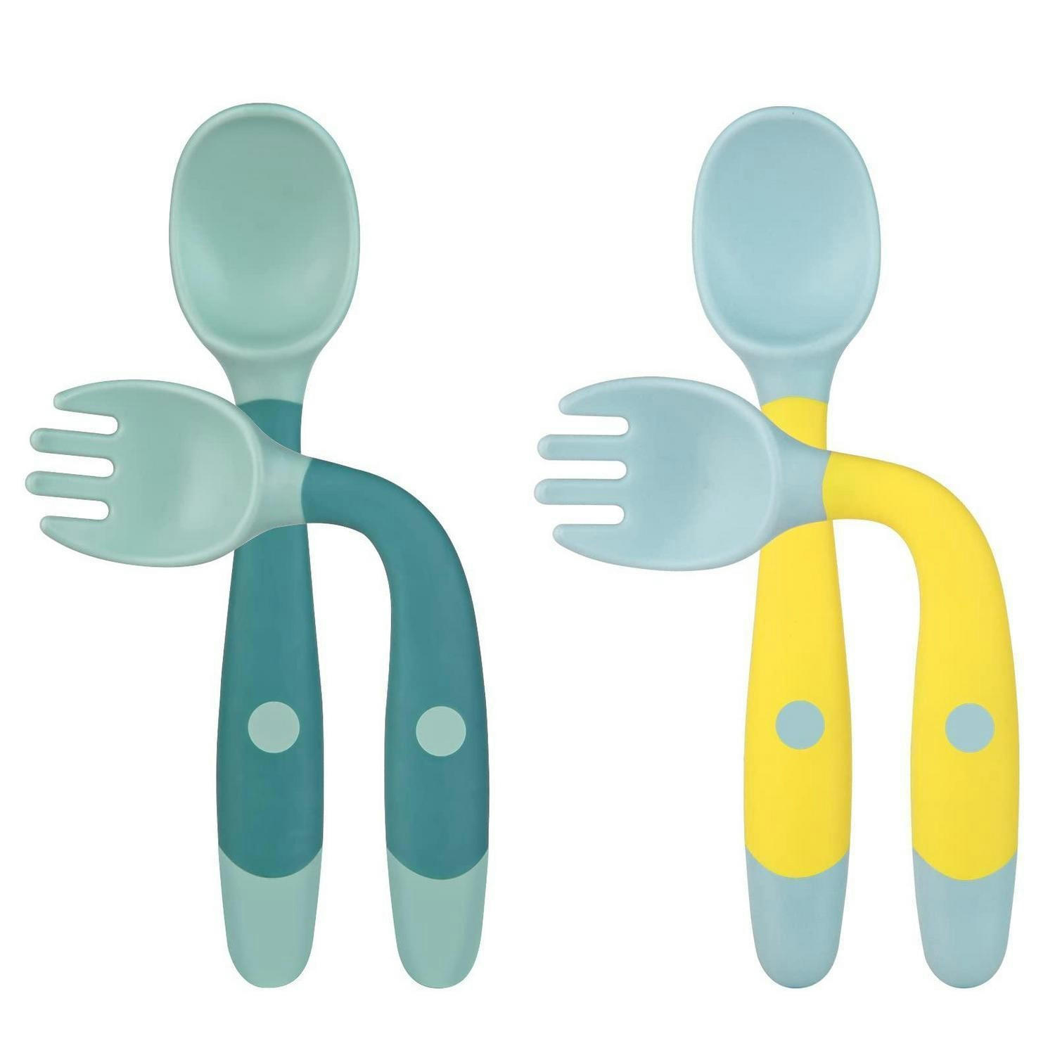 BABYBESTECK 4-teiliges Set BPA-frei Grün Gelb - Multicolor, Kunststoff