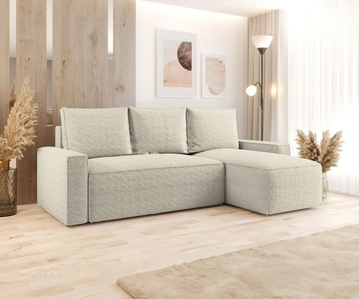 ECKSOFA mit Schlaffunktion SAVIO Quelle 03 Rechts - Beige, Textil (232/140cm) - Bedante