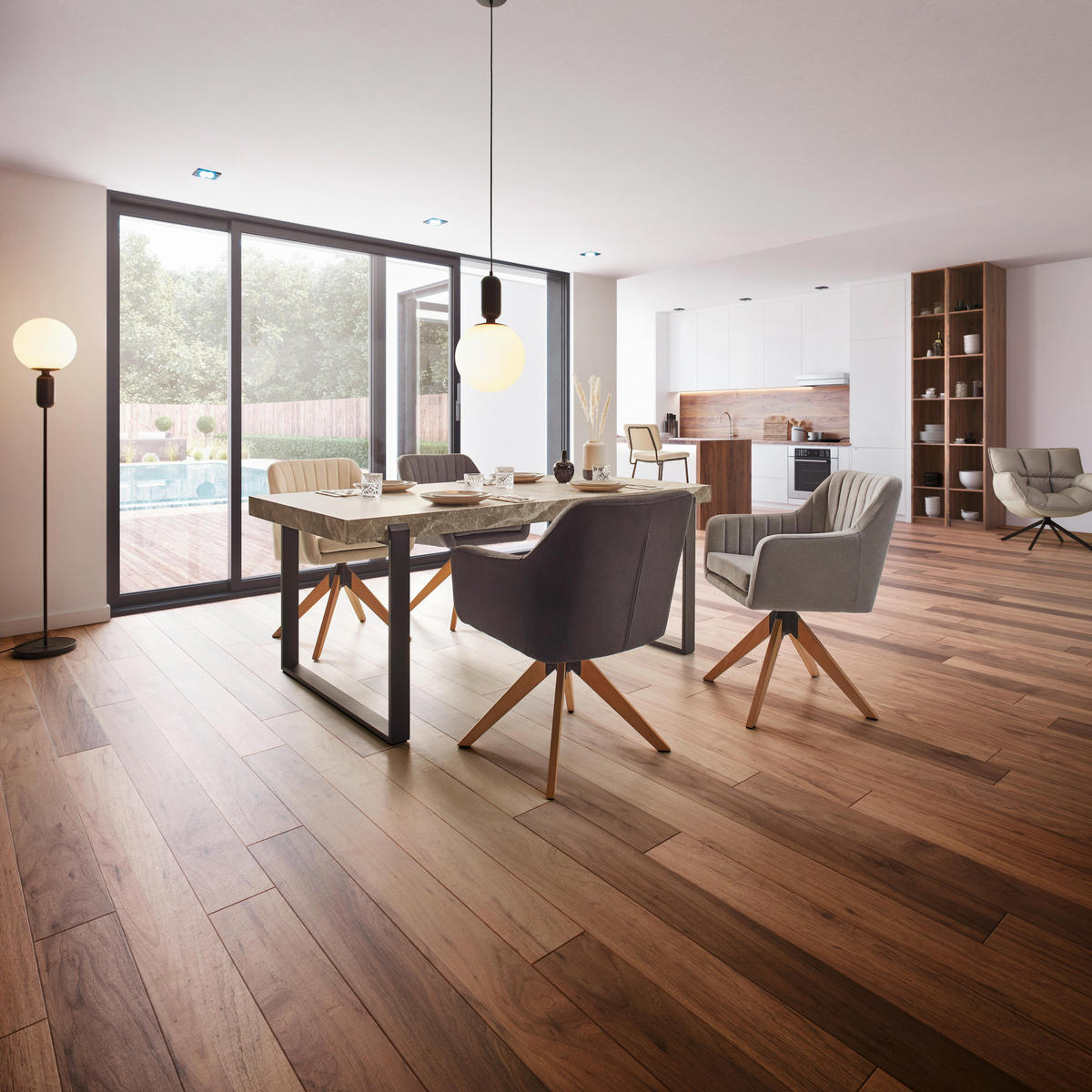 ARMLEHNSTUHL Lucita Anthrazit Samt Drehbar Gepolstert - Anthrazit, Holz (59/88/60cm) - Bessagi Home