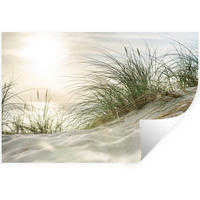 WANDTATTOO Dünen - Strand - Schlewswig-Holstein - Wattenmeer 120x80 cm - Creme, Kunststoff (120/80/0.1cm) - MuchoWow