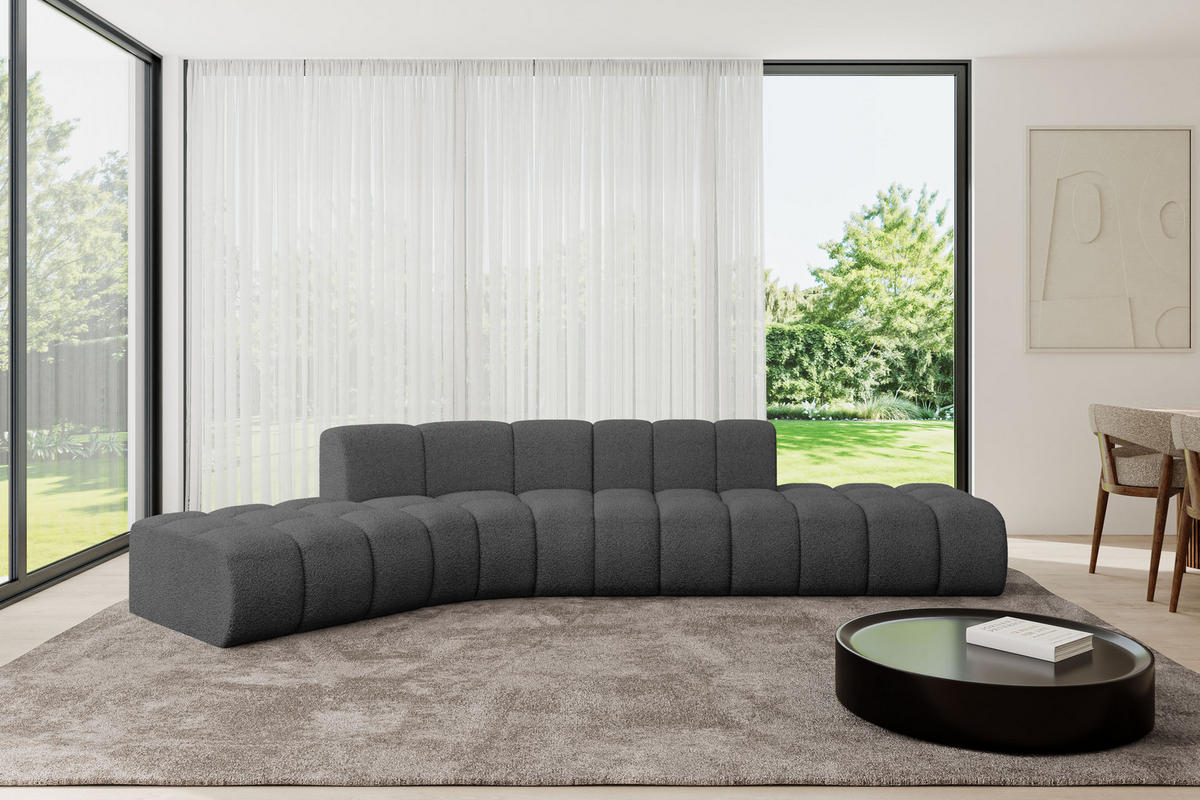 ECKSOFA modulares Sofa Solven-L1 - 380x174x70 cm Grau - Grau, Holzwerkstoff/Textil (380/174cm) - ALTDECOR