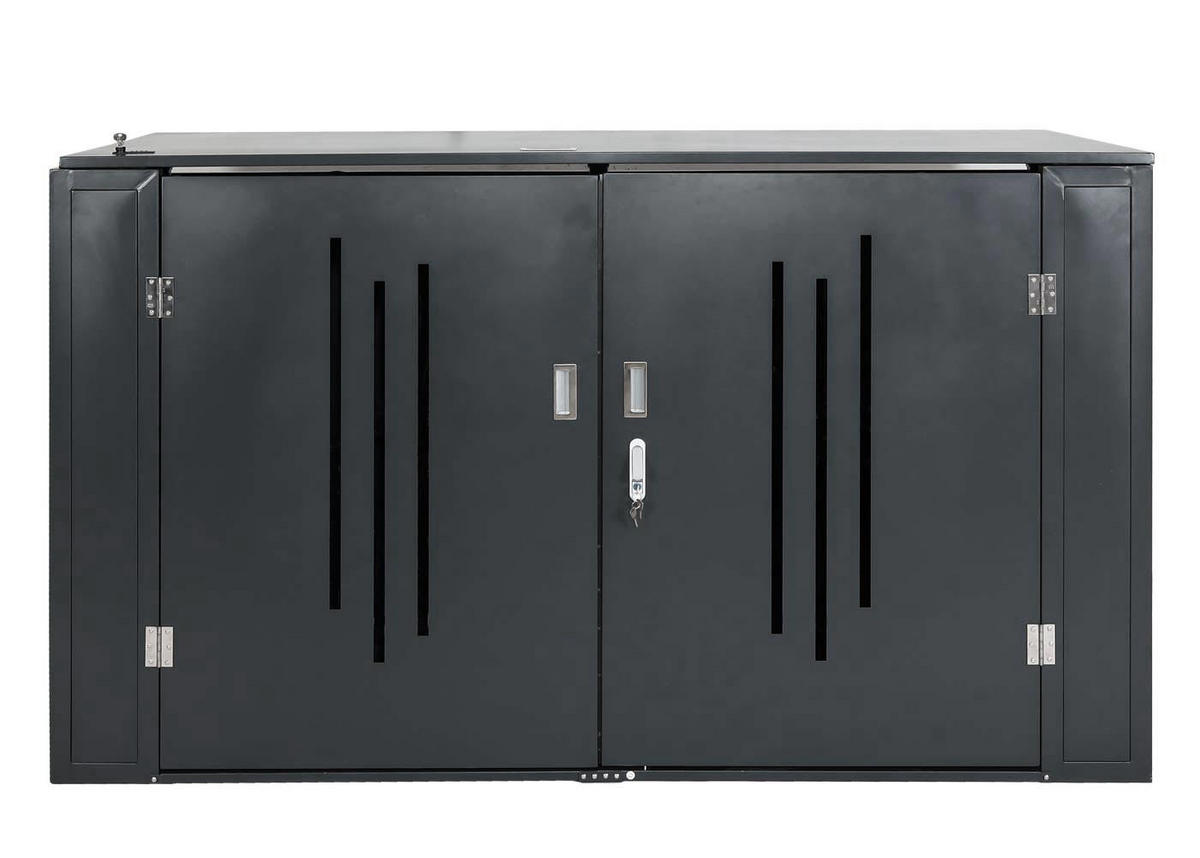 FAHRRADGARAGE 2er 121x202x100cm Anthrazit - Anthrazit, Metall (202/121/100cm) - PROREGAL