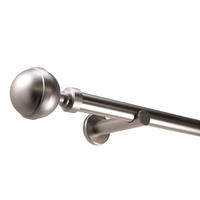 GARDINENSTANGE 1-lauf Kugel - Silberfarben, Metall (340cm) - Deco-Raum