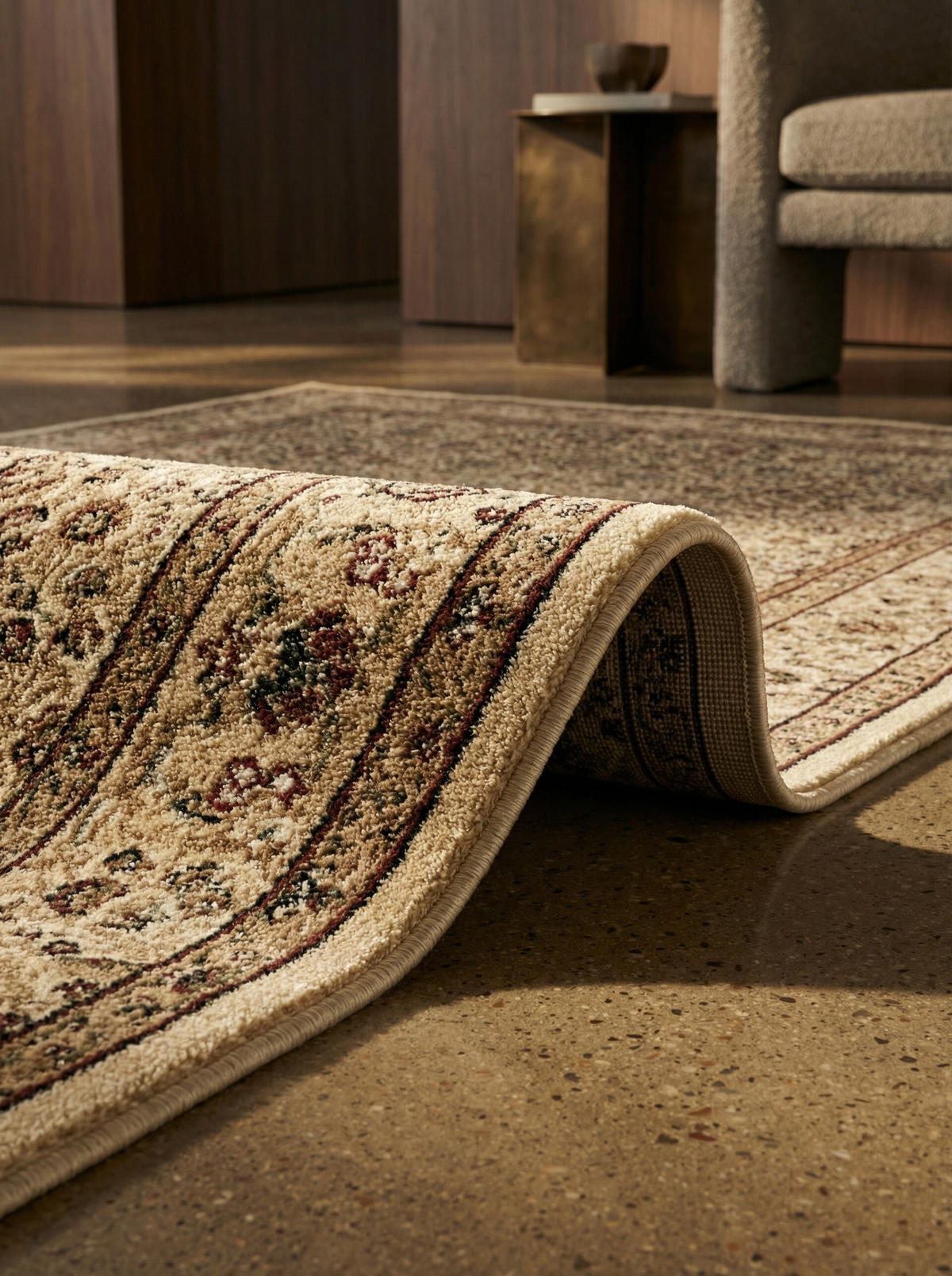 TEPPICH Kurzflor Orientalisch Muster Polypropylen Gewebt Beige Läufer 80x150 - Beige, Textil (80/150cm) - KADIMA DESIGN