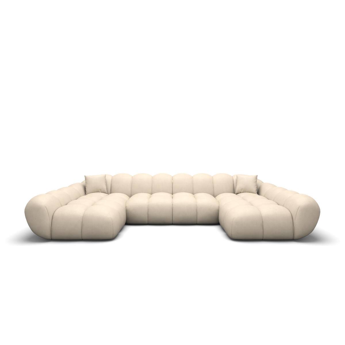 WOHNLANDSCHAFT Liva Beige Kunstleder U-Form XXL Studio - Beige, Kunststoff (330/70/160cm) - VAROYAL