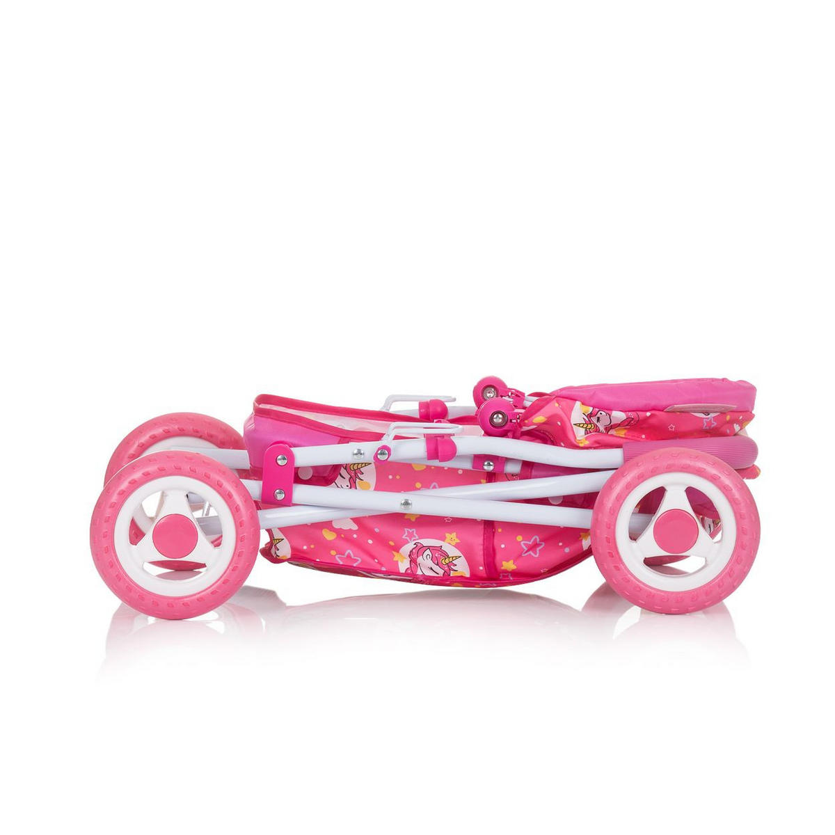 PUPPENWAGEN Emily pink Tasche, Sonnendach verstellbar, zusammenklappbar, 100% Polyester - Pink, Metall (34/58/60cm) - Chipolino