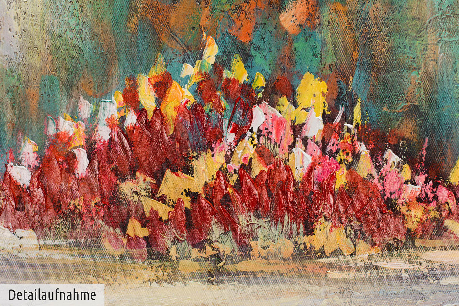 ACRYLBILD HANDGEMALT 120/60 cm - Blau/Rot, Holz/Textil (1.78/60cm) - KUNSTLOFT