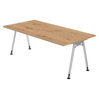 SCHREIBTISCH Serie-A 100/200/72 cm in Wildeiche - Wildeiche, Holzwerkstoff (100/200/72cm) - bümö