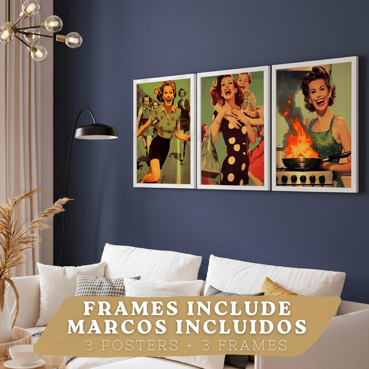 PLAKAT Sada 3 Matko A4 Bílý rám - bílá, papír (29.7/1/21cm) - Nacnic